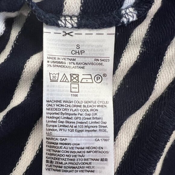 Gap Women's Short Sleeve Striped Shift Dress Navy/White Size Small Knee Length - Picture 9 of 9